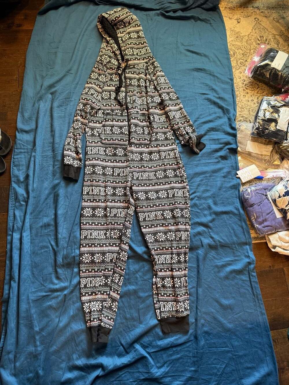 Victoria's Secret PINK Fair Isle Hooded Onesie